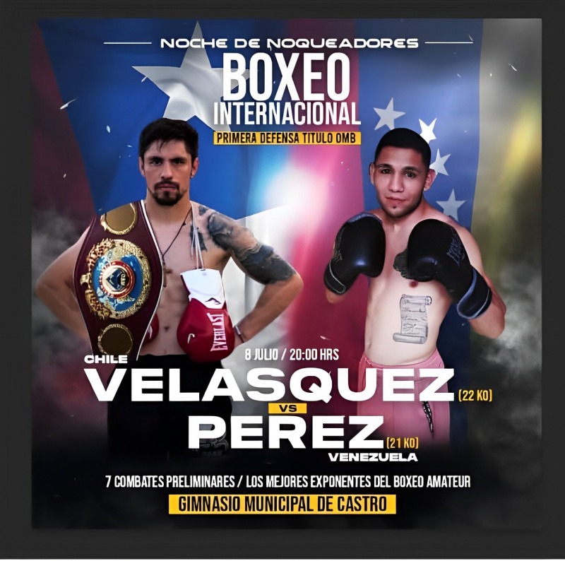 José “Pancora” Velásquez está listo para defender su título ante boxeador venezolano en el Gimnasio Municipal de Castro